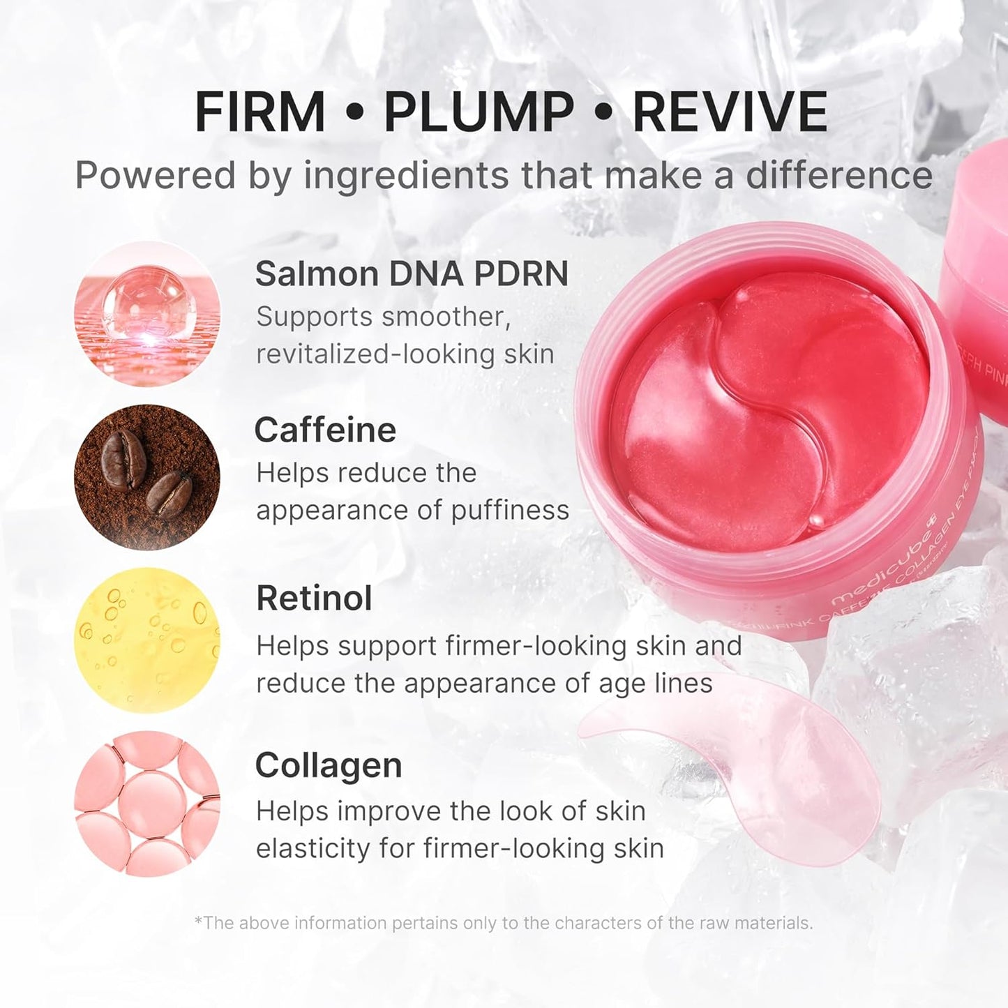 Eye Patch PDRN Caffeine Collagen - Firming Gel Patches, | Age-Defying Care with Retinol & Collagen - Gel Patches for the Appearance of Dark Circles, Undereye Bags, Korean Skincare