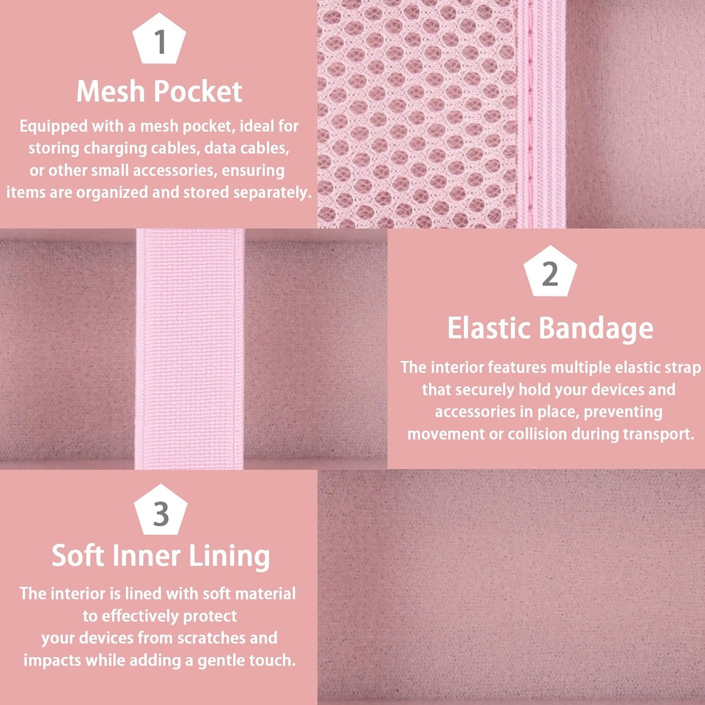 For Medicube Booster Pro 6-In-1 Beauty Massager Hard Protective Case, Pink