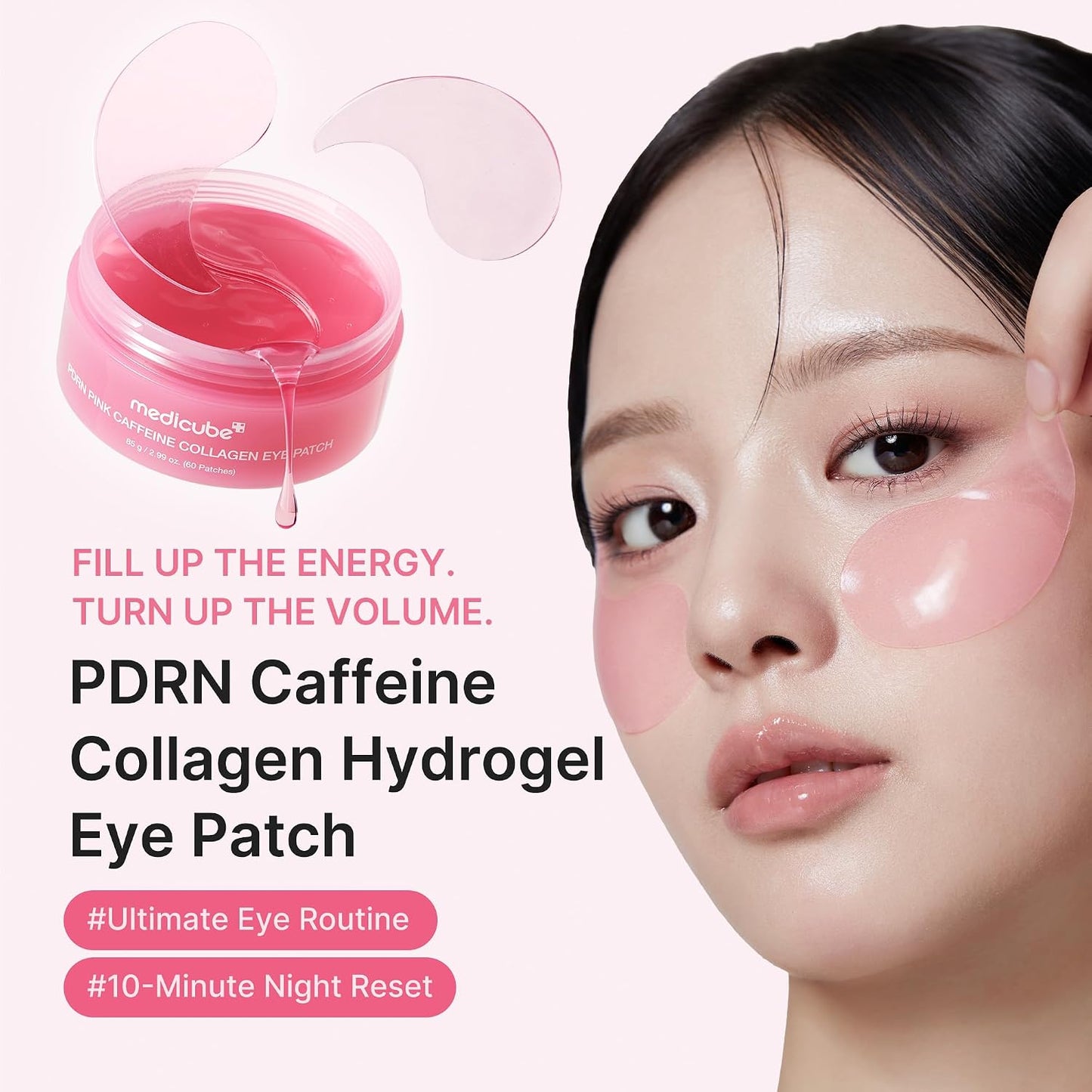 Eye Patch PDRN Caffeine Collagen - Firming Gel Patches, | Age-Defying Care with Retinol & Collagen - Gel Patches for the Appearance of Dark Circles, Undereye Bags, Korean Skincare