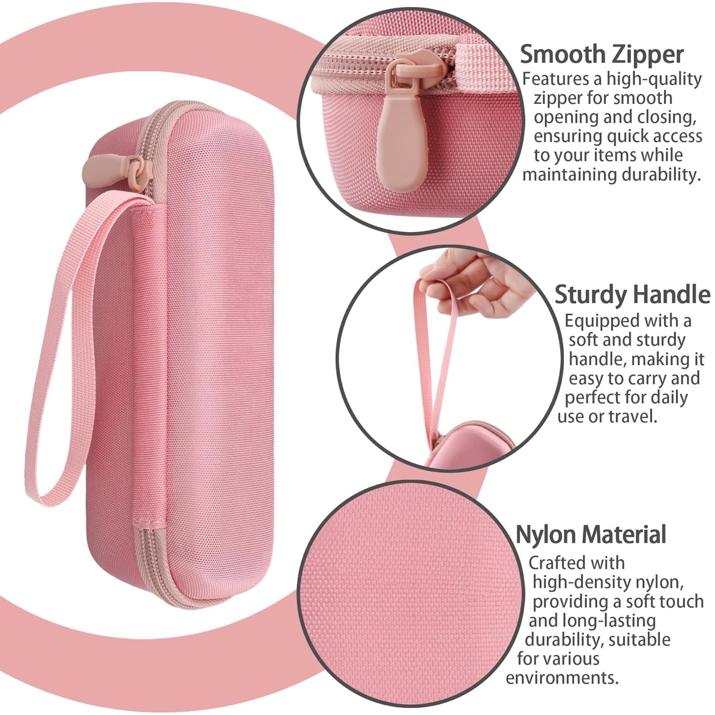 For Medicube Booster Pro 6-In-1 Beauty Massager Hard Protective Case, Pink