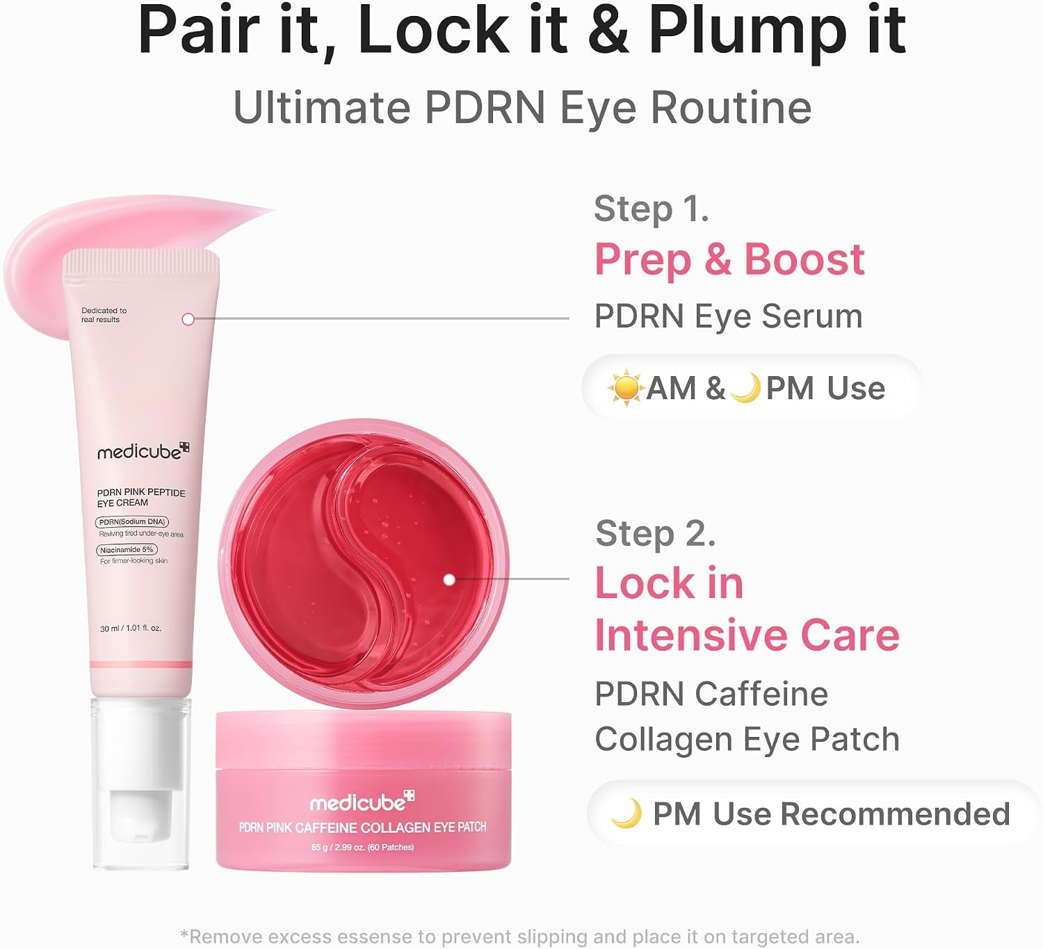 Eye Patch PDRN Caffeine Collagen - Firming Gel Patches, | Age-Defying Care with Retinol & Collagen - Gel Patches for the Appearance of Dark Circles, Undereye Bags, Korean Skincare