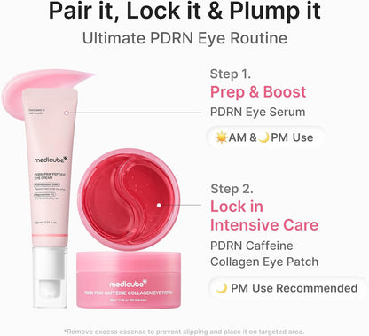 Eye Patch PDRN Caffeine Collagen - Firming Gel Patches, | Age-Defying Care with Retinol & Collagen - Gel Patches for the Appearance of Dark Circles, Undereye Bags, Korean Skincare